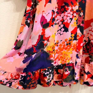 Anthropologie Maeve Printed Silk Wrap‎ Dress Floral Multicolor Women's 4 Spring thumbnail 7