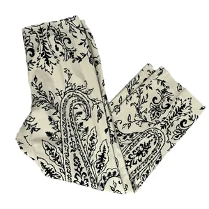 TALBOTS Petite Dress Pant Straight Leg Trouser Beige Black Damask Sz 10/12 thumbnail 2