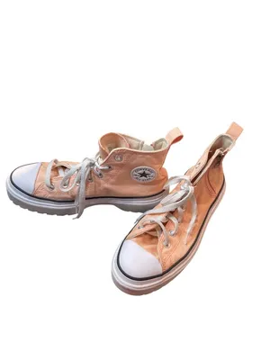 Converse wms blush pink/peach hight top platform sneakers sz 10-423 thumbnail 2