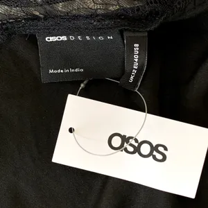 NWT ASOS One Shoulder Lace Evening‎ Midi Dress in Black thumbnail 11