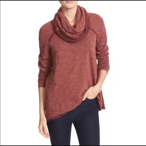 Free People‎ Beach two body rust cocoon cowl neck tunic top XS thumbnail 6