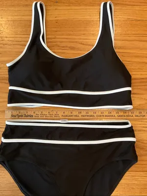 Old Navy Black Bikini Set with White Trim, XL thumbnail 2