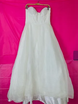 Gianni Bini Sparkling White Strapless Sweetheart A-Line Dress thumbnail 2