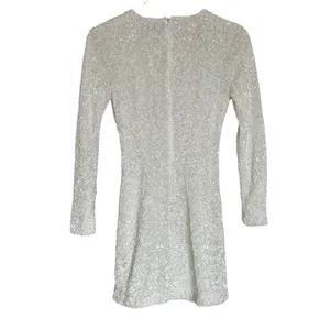 Retrofête Nikki Sequin Dress in White‎ Size XS Bridal Long Sleeve Mini thumbnail 11