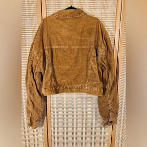 Pacsun Corduroy Cropped Jacket Flannel Lining, Button-Up, Tan, Sz M-L thumbnail 7