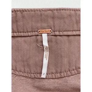 Free People High Rise Cargo Utility Pants Mauve Brown Lyocell Linen Size 2 thumbnail 5