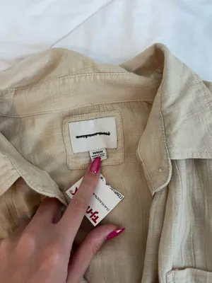 NWT American Eagle tan oversized button up thumbnail 3