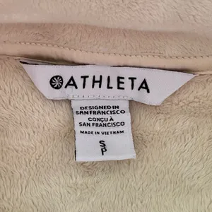 ATHLETA Double Cozy Karma Recover 3/4 Snap Fleece Cream Pullover Sweatshirt thumbnail 5