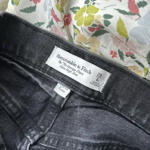 ABERCROMBIE & FITCH 70s vintage flare Curve Love High Rise Jean denim black 6/28 thumbnail 7