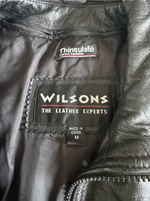 Vintage 80s 90s Wilson’s Leather Black Genuine Leather Bomber Jacket Sz Medium thumbnail 4