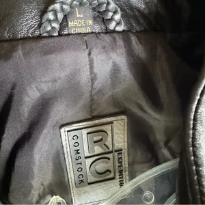 Comstock RC Expedition Woman Large Black Leather Zip Up Jacket Whimsigoth 90’s thumbnail 6