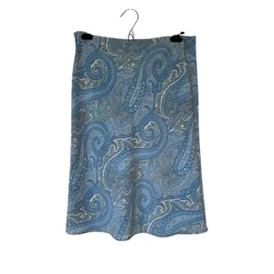 Vintage Blue Paisley Slip Mini Skirt Womens S Y2K 90s Summer Casual Girly thumbnail 2