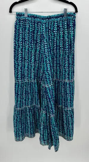 Boho Wid Leg Palooza Pants Size L Floral Gypsy Hippie Festival‎ thumbnail 1