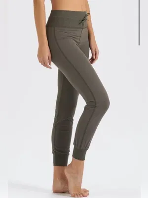 VUORI Drawstring Waist DAILY JOGGERS in Oregano Olive Green Large thumbnail 2