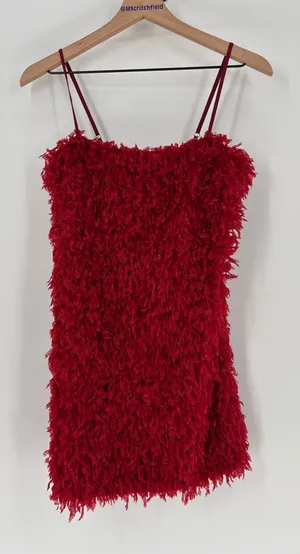 Show Me Your Mumu Valencia Red Feather Mini Dress small new thumbnail 1