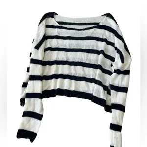🖤 Revolve Unbranded Striped Sample Sweater – Black & White (Size‎ S) 🤍✨ thumbnail 1
