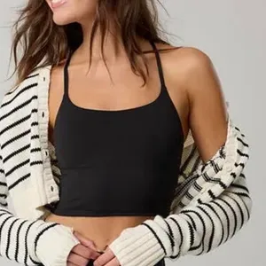 Black aerie offline skinny camisole race back crop top thumbnail 1