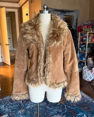 Faux Fur Jacket Brown Size 12 thumbnail 1