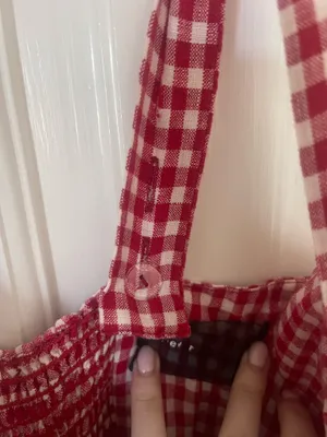 Reformation Red Linen Gingham Jumpsuit Wide-Leg thumbnail 6