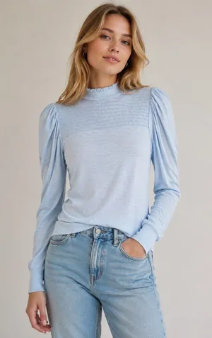 7 for all mankind smocked mock neck  Size Medium   thumbnail 1