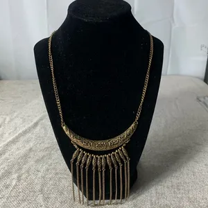 Paparazzi Fringe Fashion Brass Statement Necklace thumbnail 2