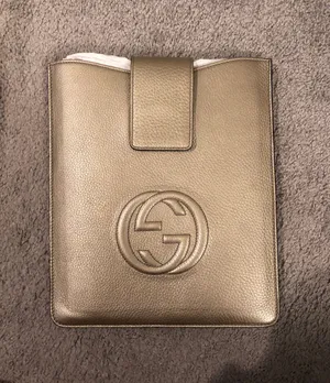 Authentic Gucci Metallic Leather Tablet Case thumbnail 1