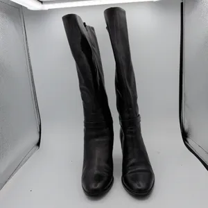 Born Ellendale Womens‎ Black Leather Knee High Block Heel Riding Boots Size 9.5M thumbnail 3