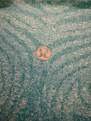 lululemon athletica Teal Patterned Quarter-Zip Cowl Sweater thumbnail 4