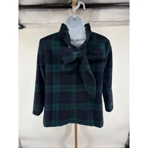Tuckernuck Blackwatch Plaid Faye Blouse S Top Ruffle Collar Bow Wool Blend thumbnail 12