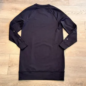 ATHLETA Black Snappy Sweatshirt Dress Casual Athleisure XSmall‎ XS Scuba Fleece thumbnail 2
