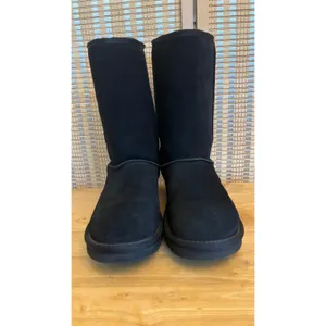 UGG Koolaburra Tall classic black suede leather sherpa lined boots sz 9 thumbnail 4