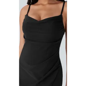 Brand New Halara Women's Size XS Black Mini Ruched Dress Athleisure thumbnail 5