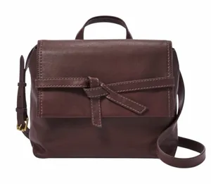 Fossil Brown Leather Willow Crossbody Satchel Bag Purse thumbnail 1