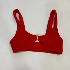 Topshop Red Ring Detail Bikini Top US 4 Y2K Scoop Neck Swim thumbnail 3