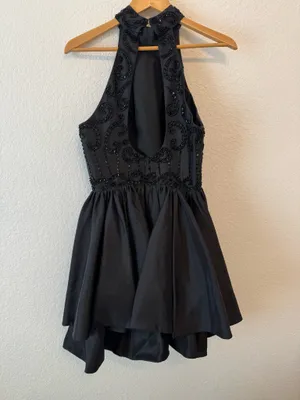 Black Formal Beaded Dress Size 8 thumbnail 2