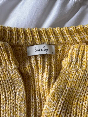 Sadie & Sage Yellow Chunky Knit Button Cardigan Sweater | Small | Cottagecore thumbnail 4