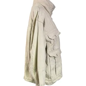 Free People Bohemian Kali Washed Utility Military Canvas Jacket Neutral Medium thumbnail 12