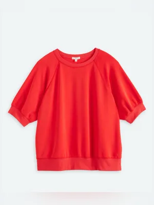 Nine Britton Short Sleeve Scuba Sweatshirt Red Large NWT STITCH FIX thumbnail 4