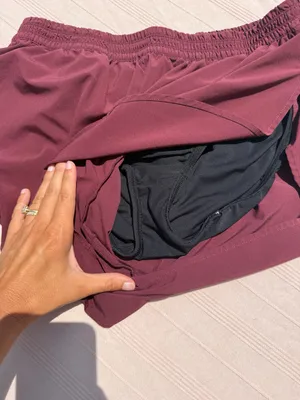 Zella Burgundy Athletic Shorts with Side Split thumbnail 5