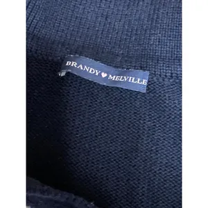 Brandy Melville Blue Cream Stripe Collared Long Sleeve Henley Sweater Top Size M thumbnail 3