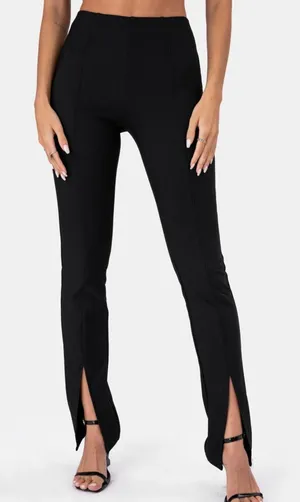 Adika Black Front Slit Pants thumbnail 2