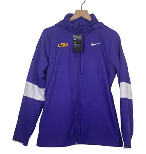 Nike Dri-Fit LSU Tigers Purple Full Zip Practice Hoodie Jacket Women Medium NEW thumbnail 1