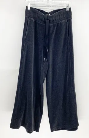 Lululemon Morning Restore black velour side slit at bottom high waisted size 6 thumbnail 1