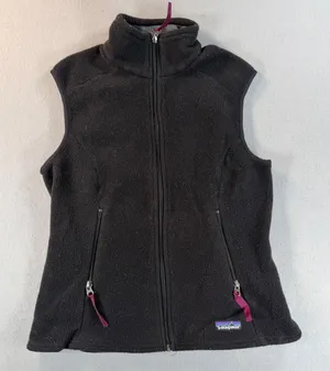 Y2K Patagonia Synchilla Fleece Vest Womens Medium Black thumbnail 1