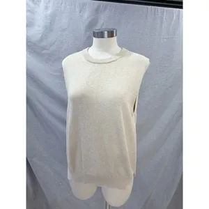 Maeve by Anthropologie‎ Oatmeal Beige Open Tie Back Knit Sweater Vest One Size thumbnail 6
