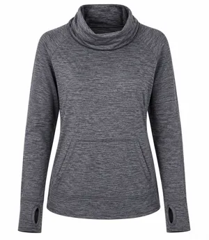 Crane Pullover Cowl Neck Pullover Womens XL Gray Heathered Thumbholes Athletic‎ thumbnail 1
