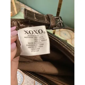 XOXO Metallic Bronze‎ Croc Embossed Shoulder Bag Y2K Baguette Brown Coquette thumbnail 7