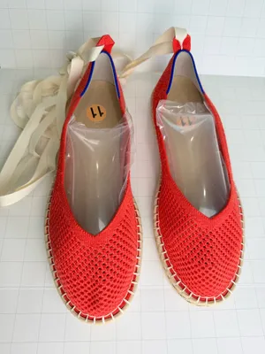 NWOT Rothy’s Red Hemp Espadrille Ballet Flats Size 11 thumbnail 4