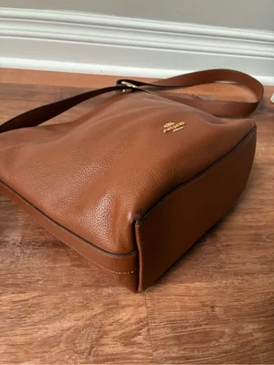 Coach Val Leather Crossbody Duffle Bag, Redwood Brown / Gold, C2818 thumbnail 10