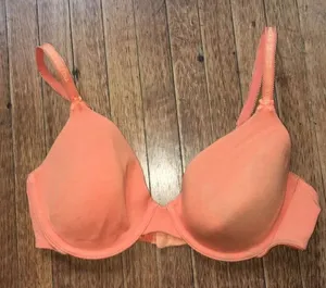 Victoria’s Secret lined perfect coverage orange jersey knit 34C bra thumbnail 1